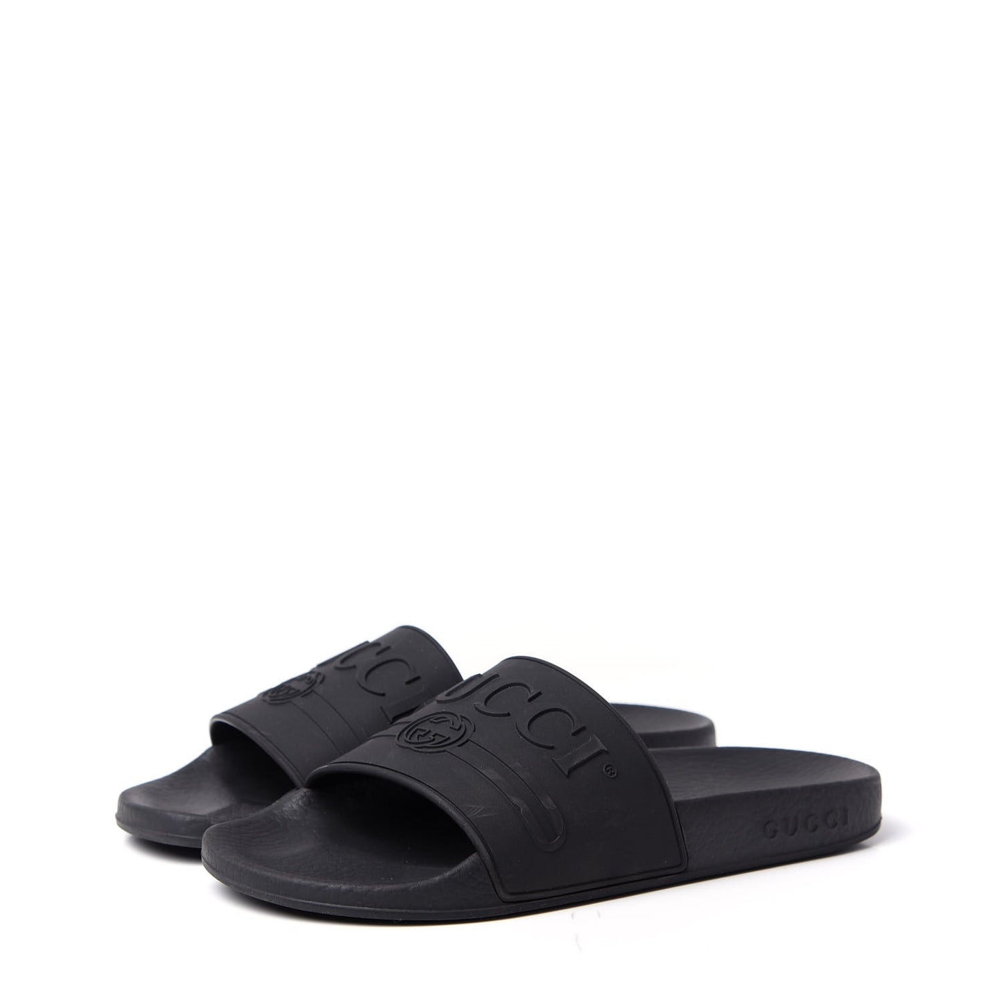 Rubber Womens Logo Slide Sandals 37 Black