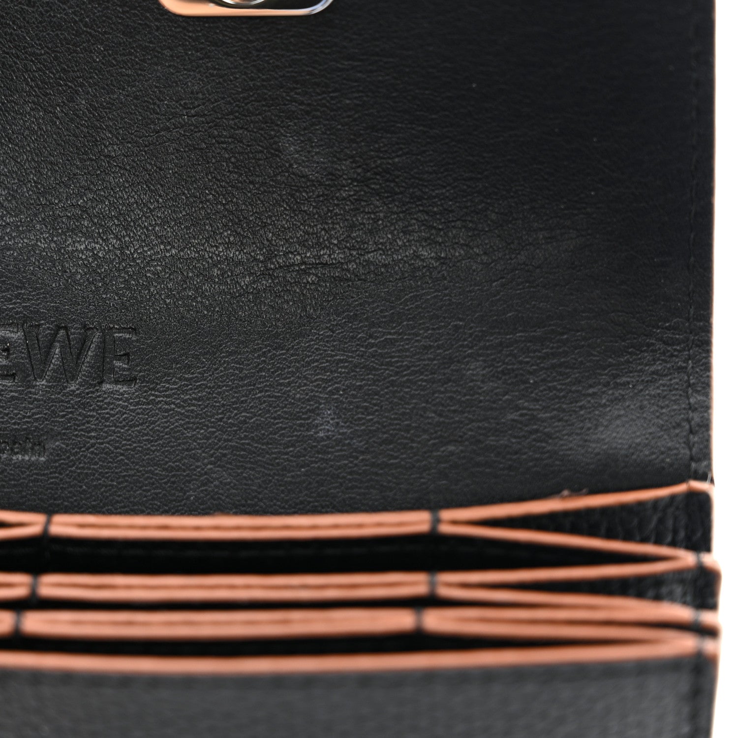 Loewe Grained Calfskin Anagram Gusset Wallet Black 10 of 12