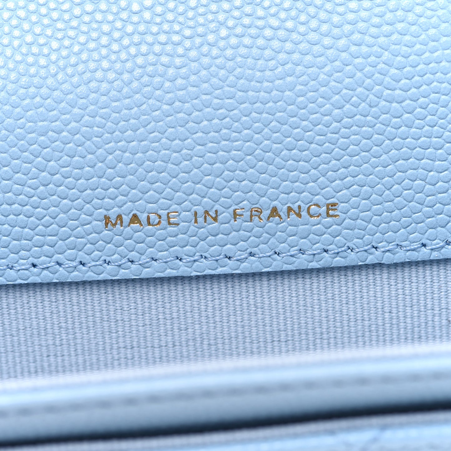 Caviar Quilted Flap Card Holder Wallet Light Blue