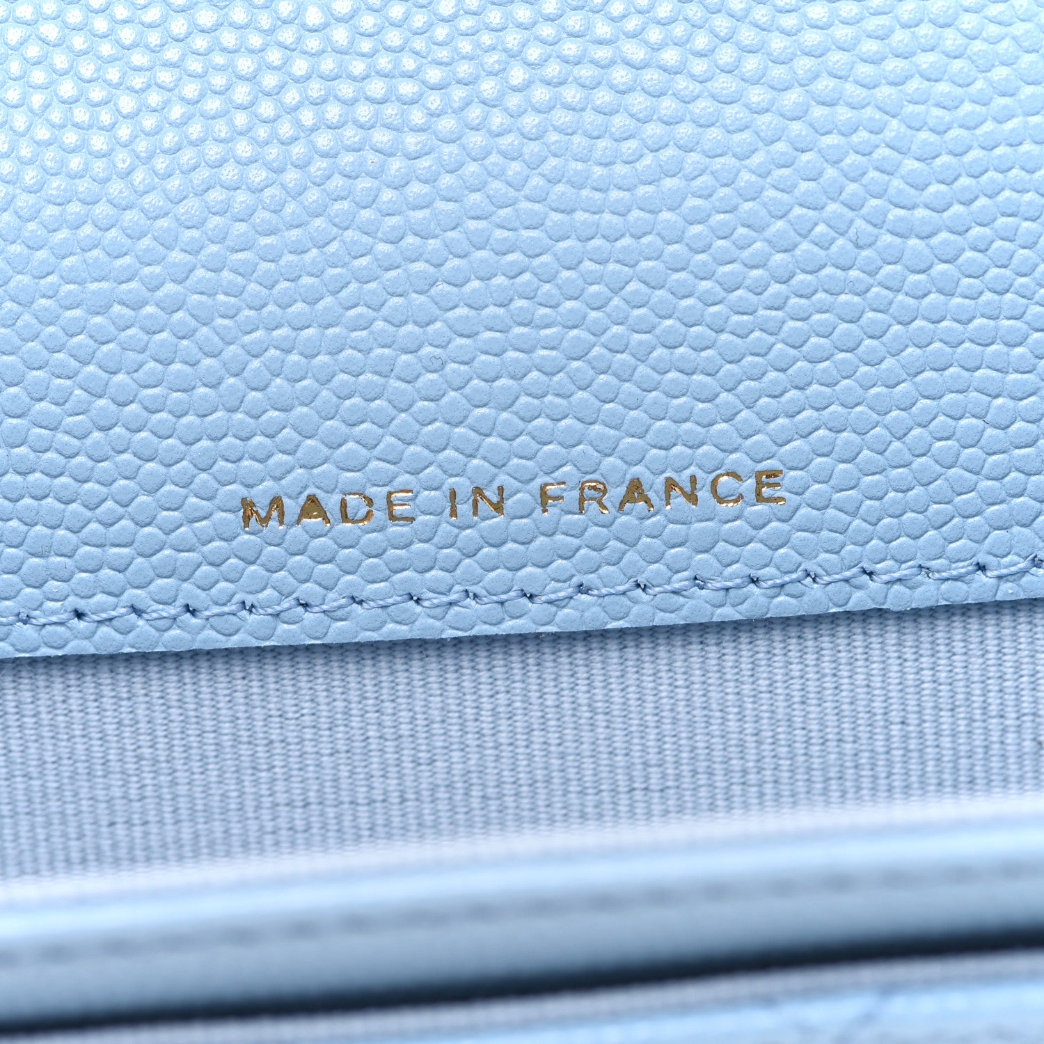 Chanel Caviar Quilted Flap Card Holder Wallet Light Blue 7 of 9