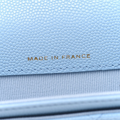 Chanel Caviar Quilted Flap Card Holder Wallet Light Blue 7 of 9