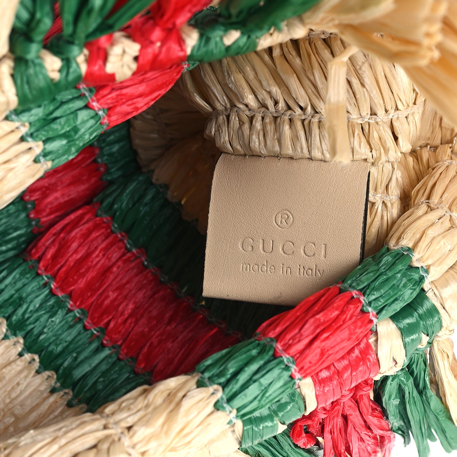 Gucci Raffia Linen Web Cestino Tote Bag 6 of 11
