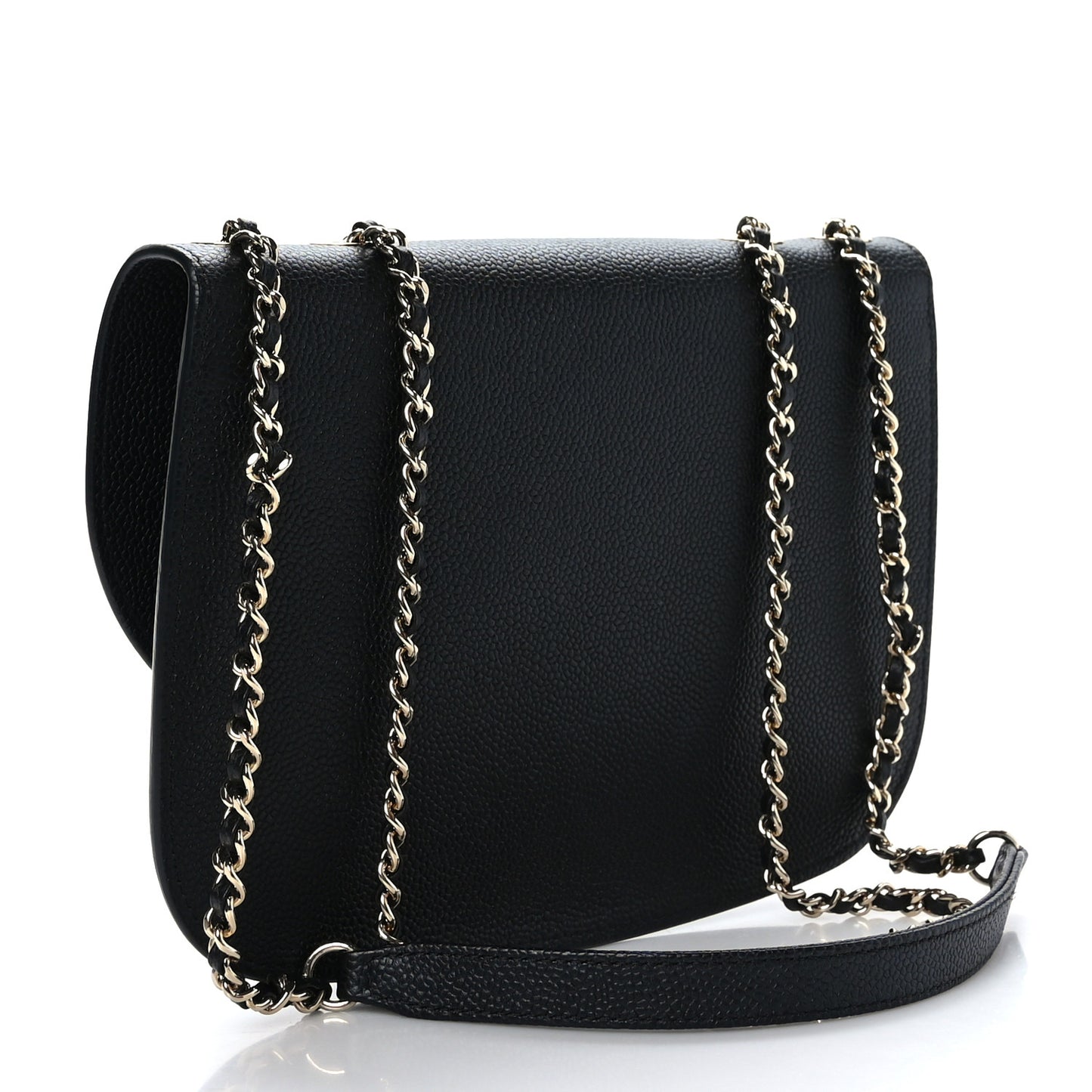 Caviar Mini Chain Flap Bag Black