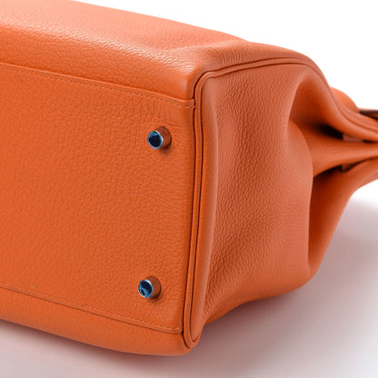 Hermes Taurillon Clemence Kelly Retourne 40 Orange 6 of 8