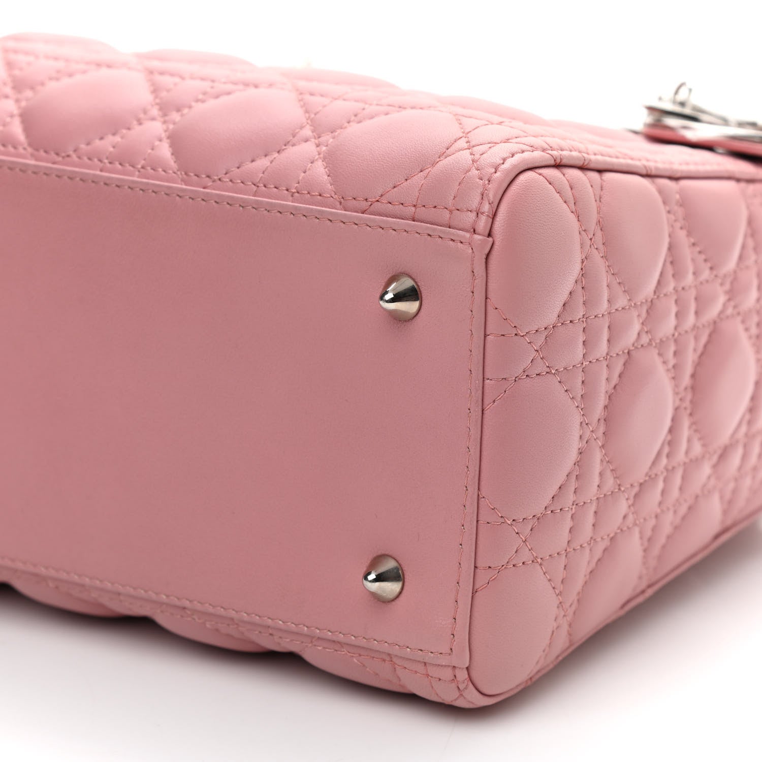 Christian Dior Lambskin Cannage Medium Lady Dior Rose Clair 9 of 10
