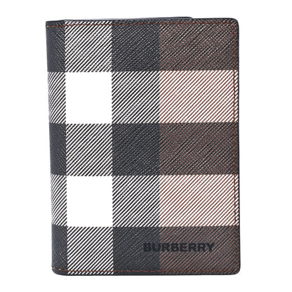 Burberry E-Canvas Check Folding Card Case Dark Birch Brown 1 of 15