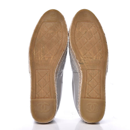 Chanel Lambskin Quilted CC Espadrilles 40 Grey 5 of 10