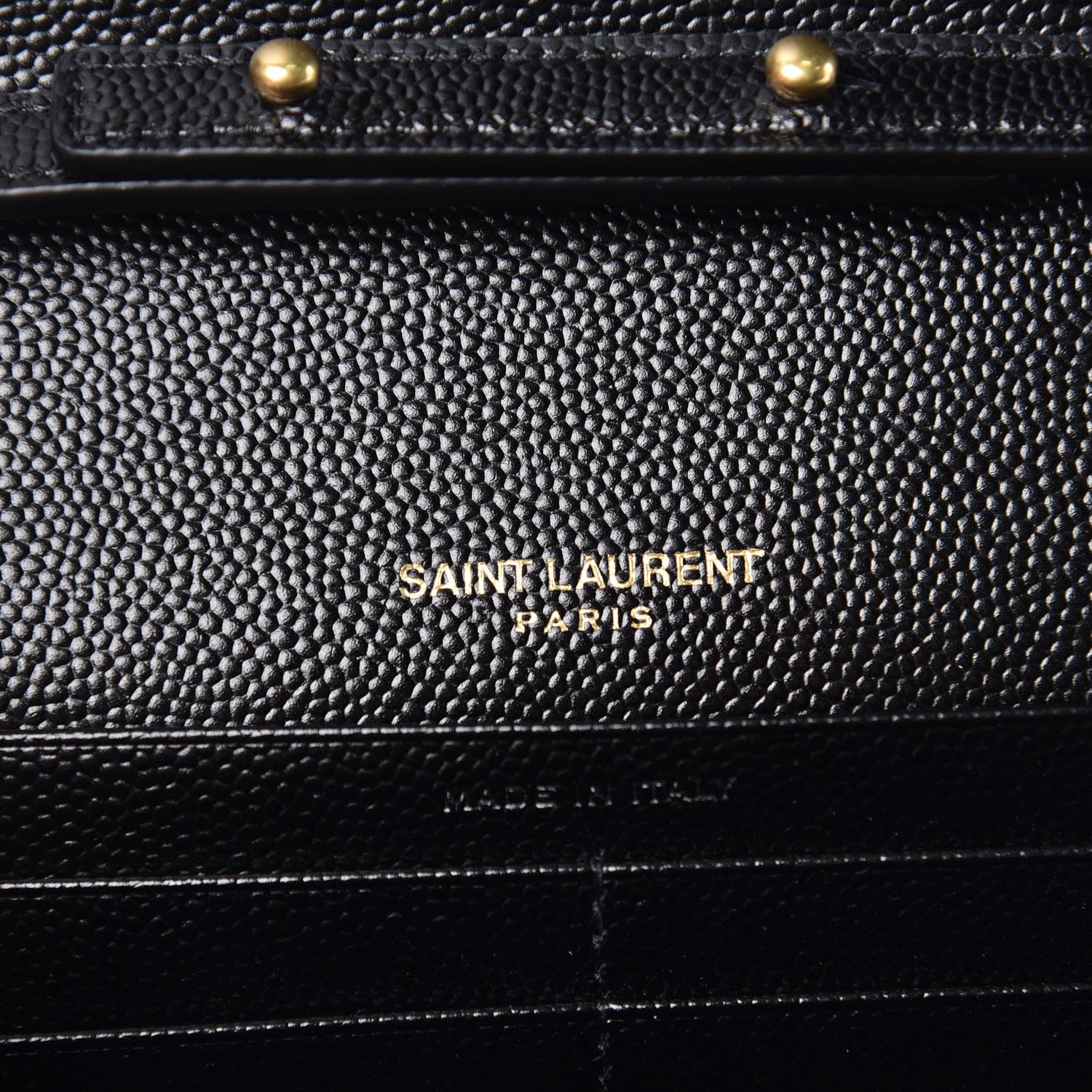 Saint Laurent Grain De Poudre Matelasse Chevron Monogram Chain Wallet Black 6 of 9