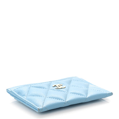 Chanel Caviar Quilted Card Holder Light Blue 4 of 10