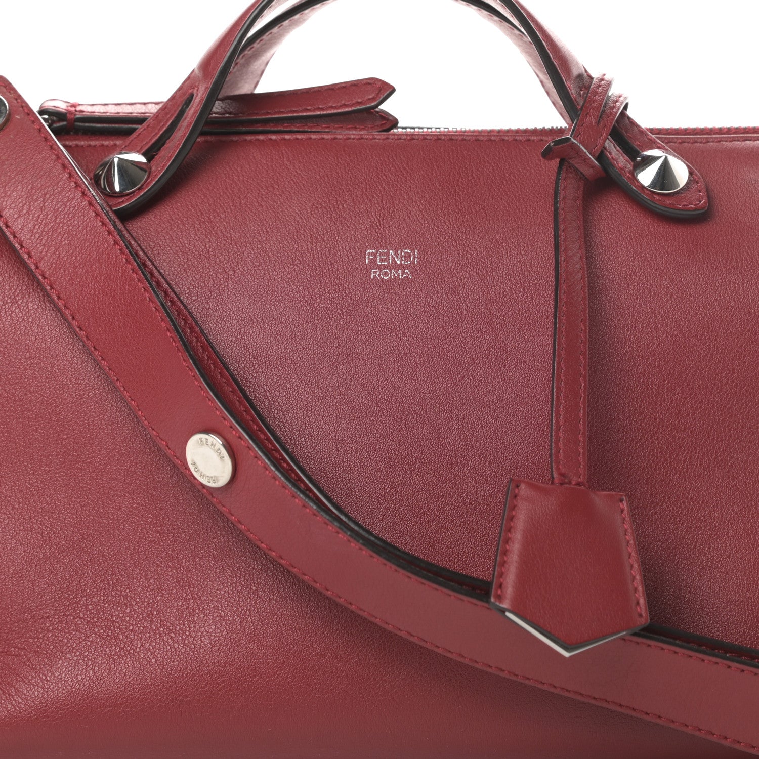 Fendi Vitello Dolce Medium By The Way Boston Bag Ciliegia 8 of 14