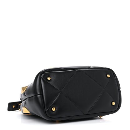 Valentino Garavani Nappa Small Roman Stud The Handle Bag Black 4 of 13