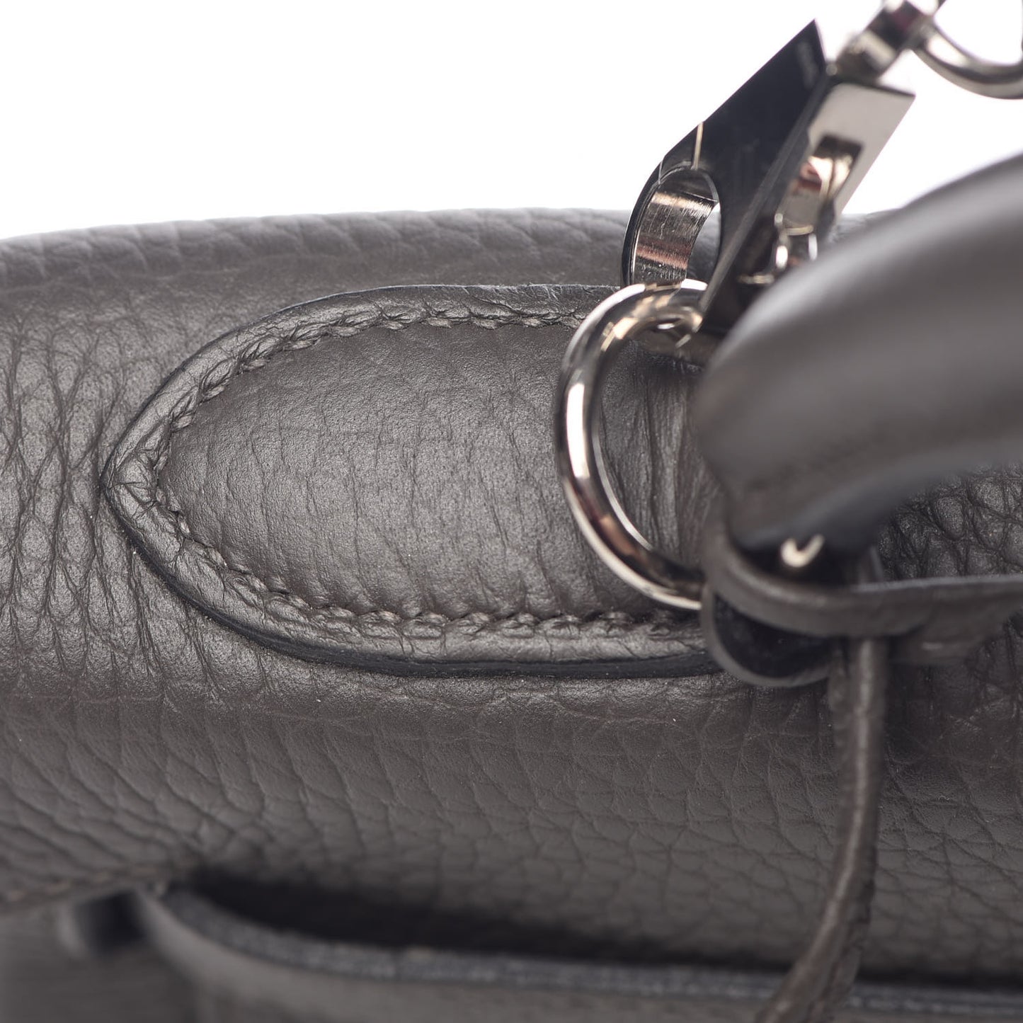 Taurillon Clemence Horseshoe Kelly Retourne 32 Graphite Tosca