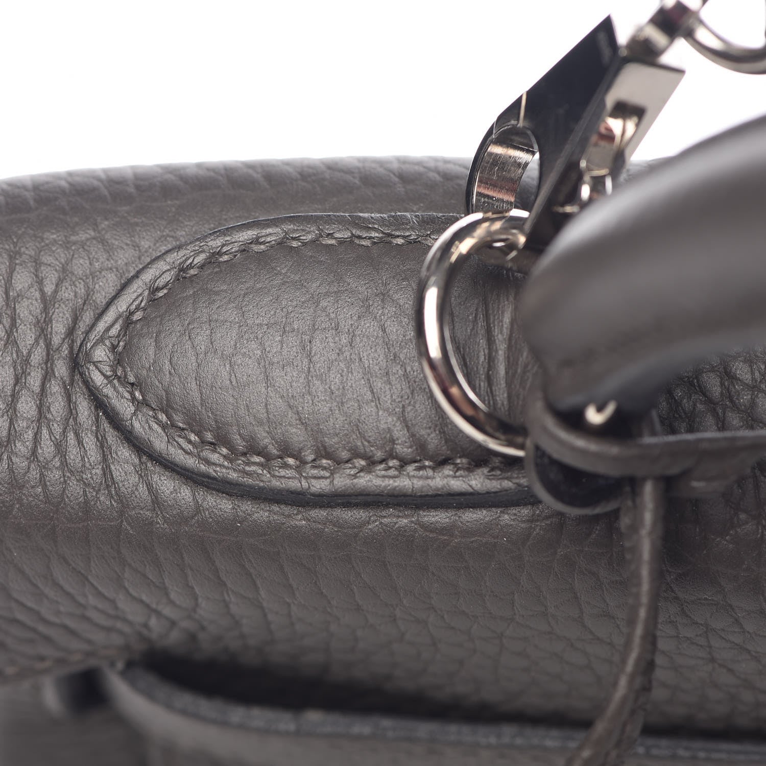 Hermes Taurillon Clemence Horseshoe Kelly Retourne 32 Graphite Tosca 36 of 41