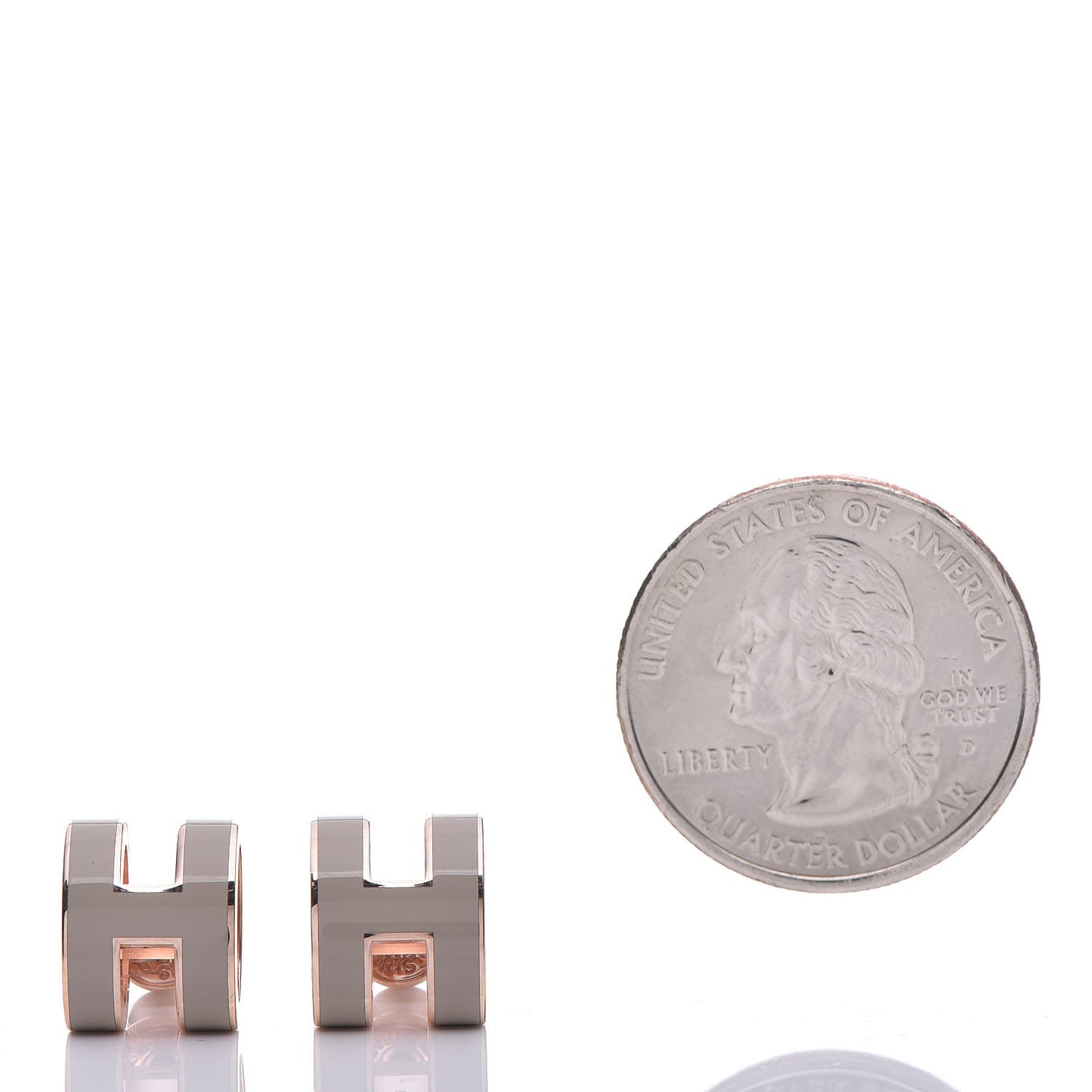 Rose Gold Lacquered Pop H Earrings Marron Glace