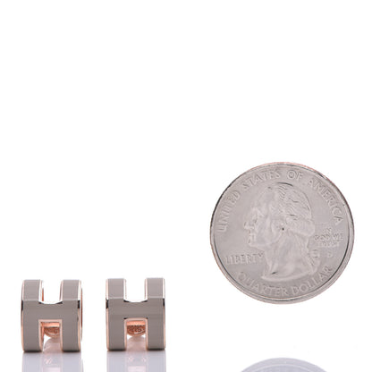 Hermes Rose Gold Lacquered Pop H Earrings Marron Glace 2 of 7