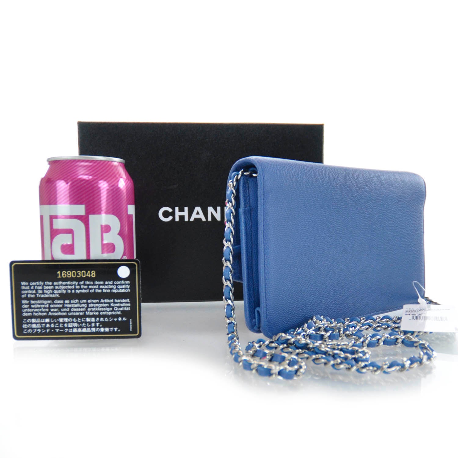 Chanel Caviar Wallet on Chain WOC Blue 3 of 6
