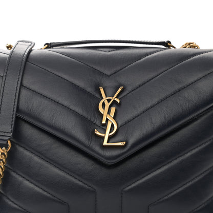 Saint Laurent Calfskin Y Quilted Monogram Small Loulou Chain Satchel Denim Brut 8 of 8