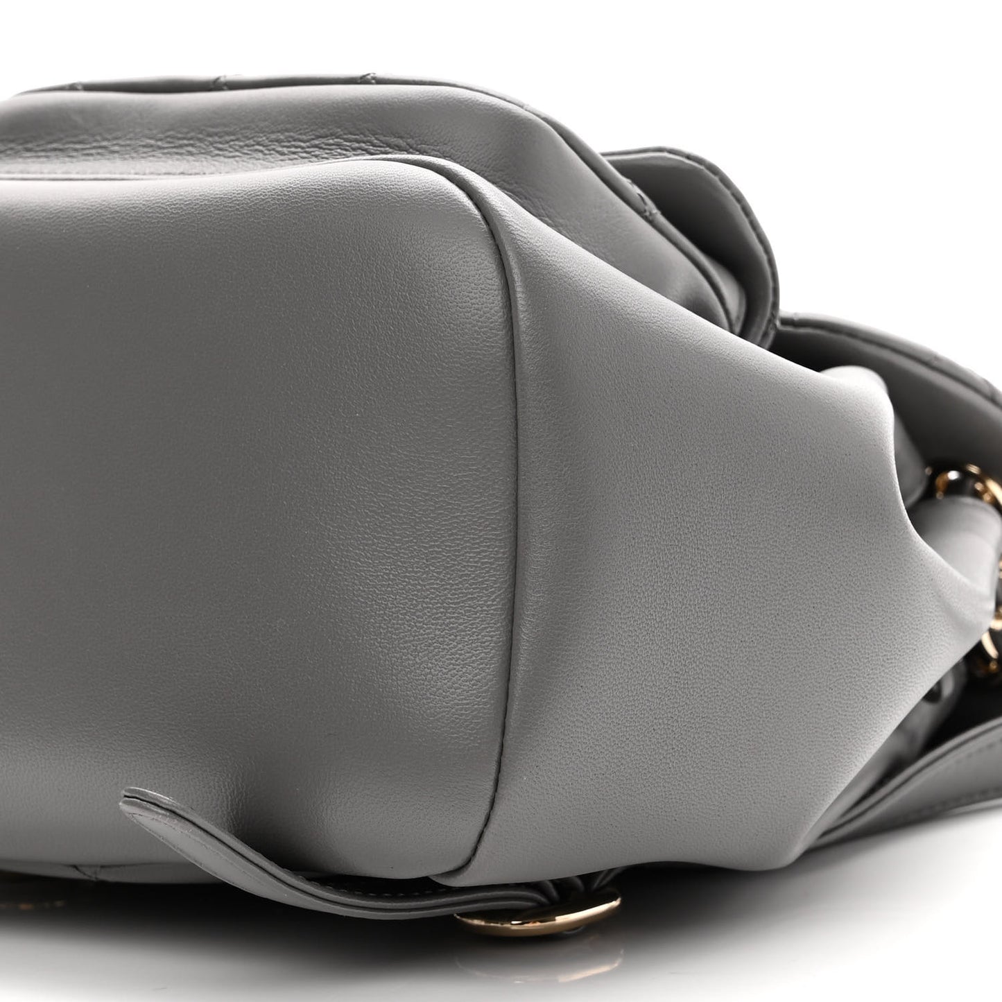 Lambskin Quilted Small Duma Drawstring Backpack Grey