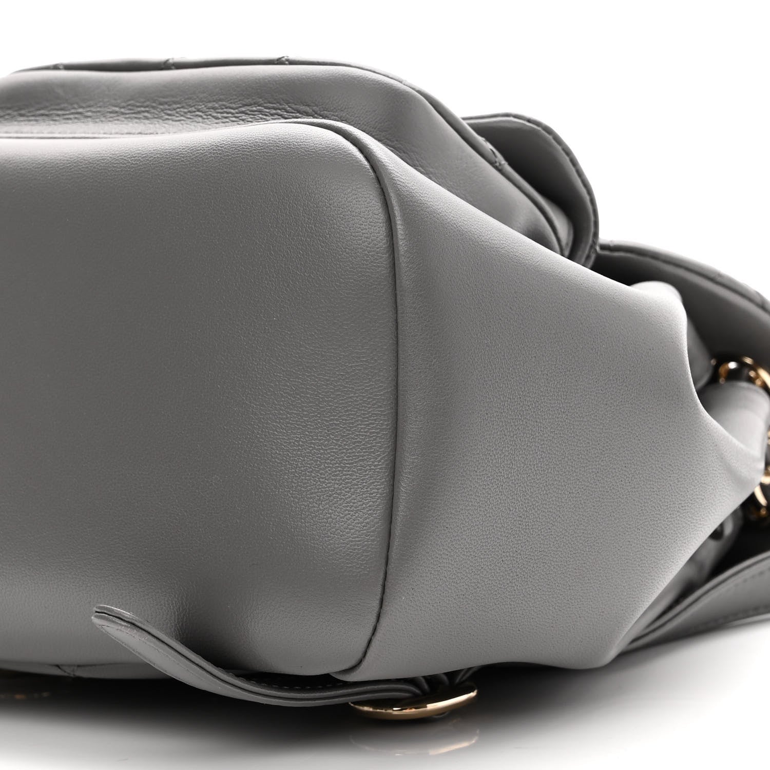 Chanel Lambskin Quilted Small Duma Drawstring Backpack Grey 9 of 10