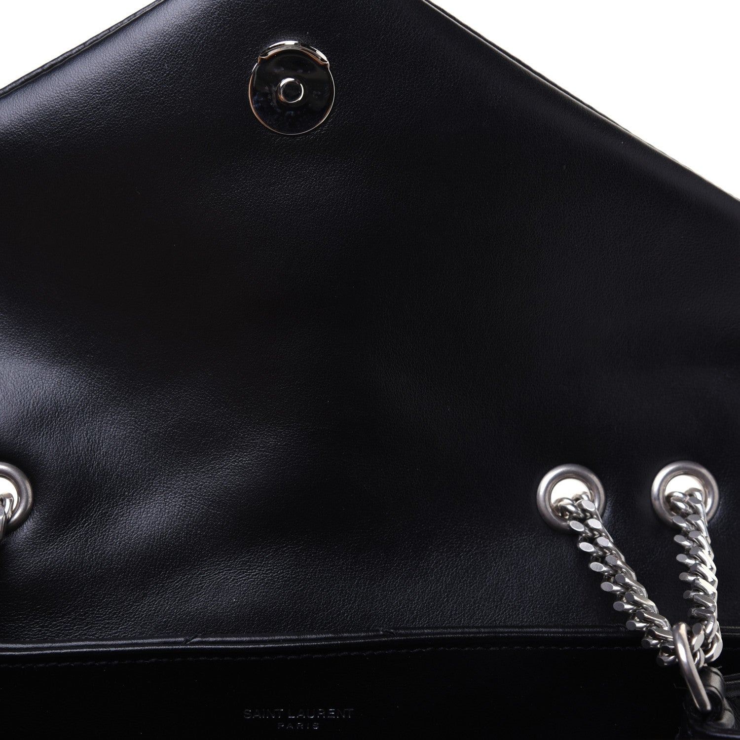 Saint Laurent Calfskin Y Quilted Monogram Small Loulou Chain Satchel Black 12 of 16
