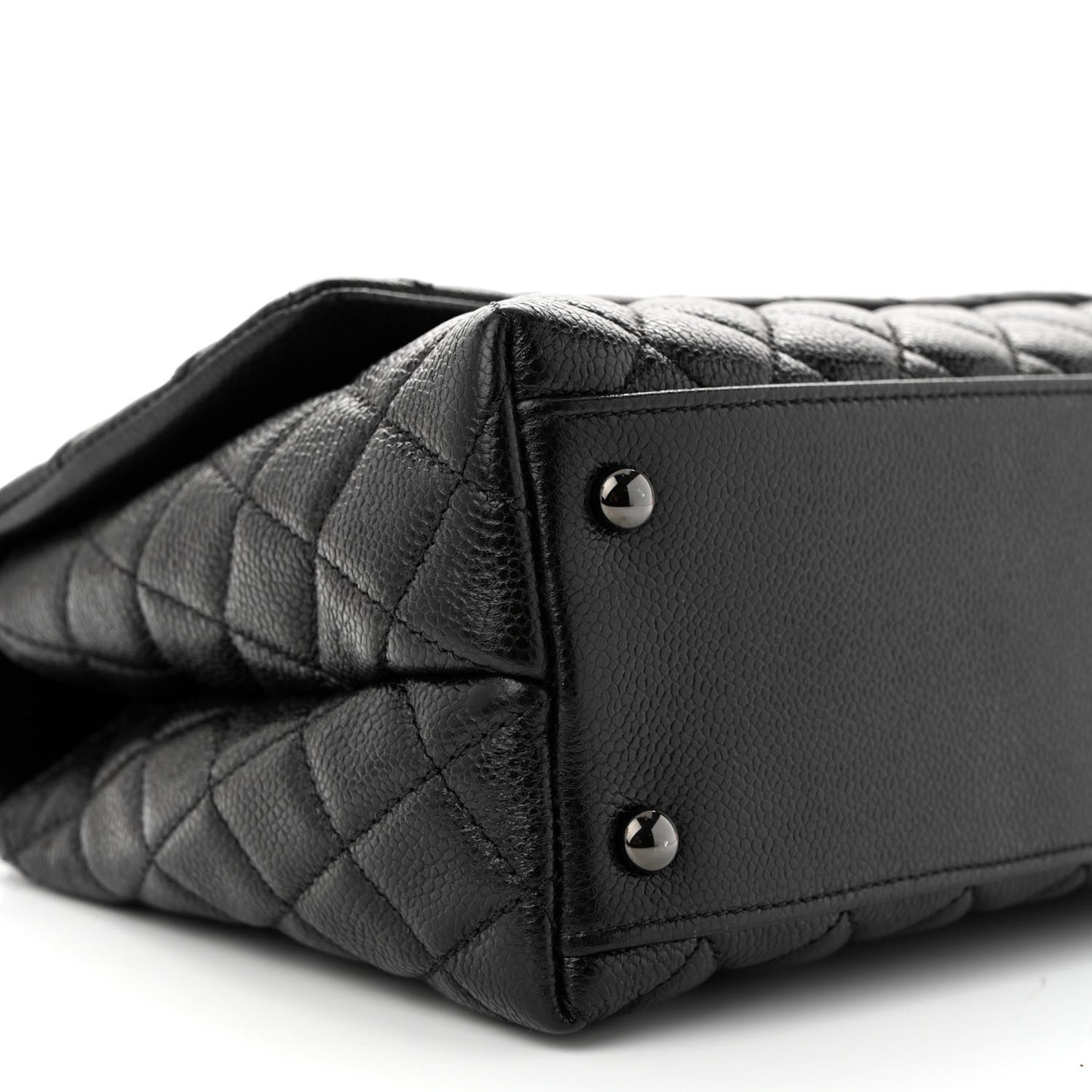 Caviar Quilted Small Coco Handle Flap So Black