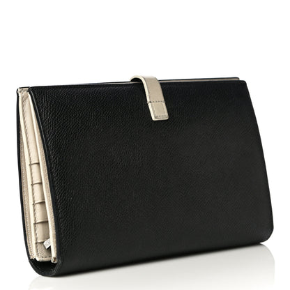 Celine Grained Calfskin Large Multifunction Strap Wallet Black Chalk 3 of 24