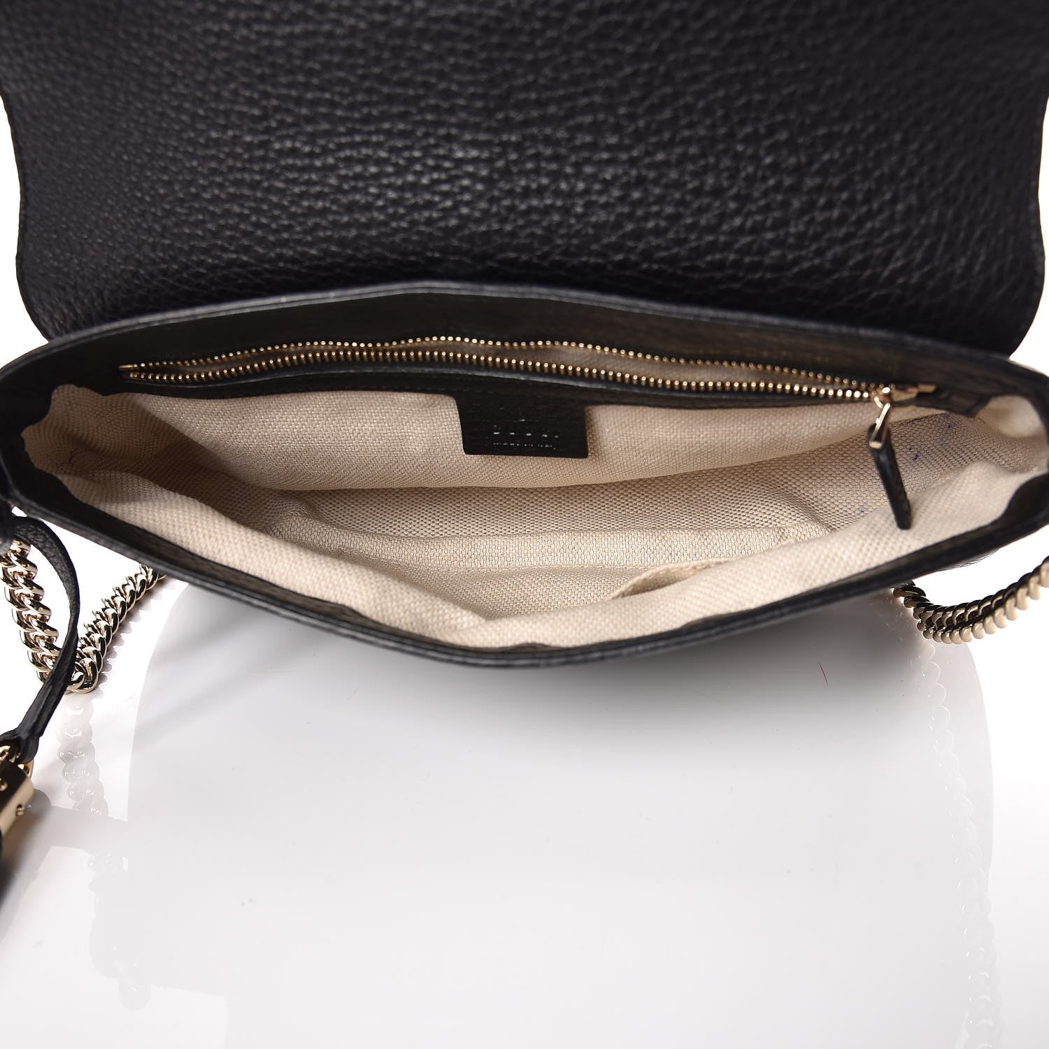 Gucci Pebbled Calfskin Medium Soho Flap Crossbody Black 5 of 11