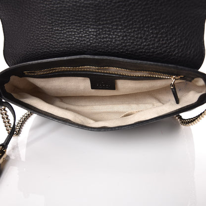 Gucci Pebbled Calfskin Medium Soho Flap Crossbody Black 5 of 11