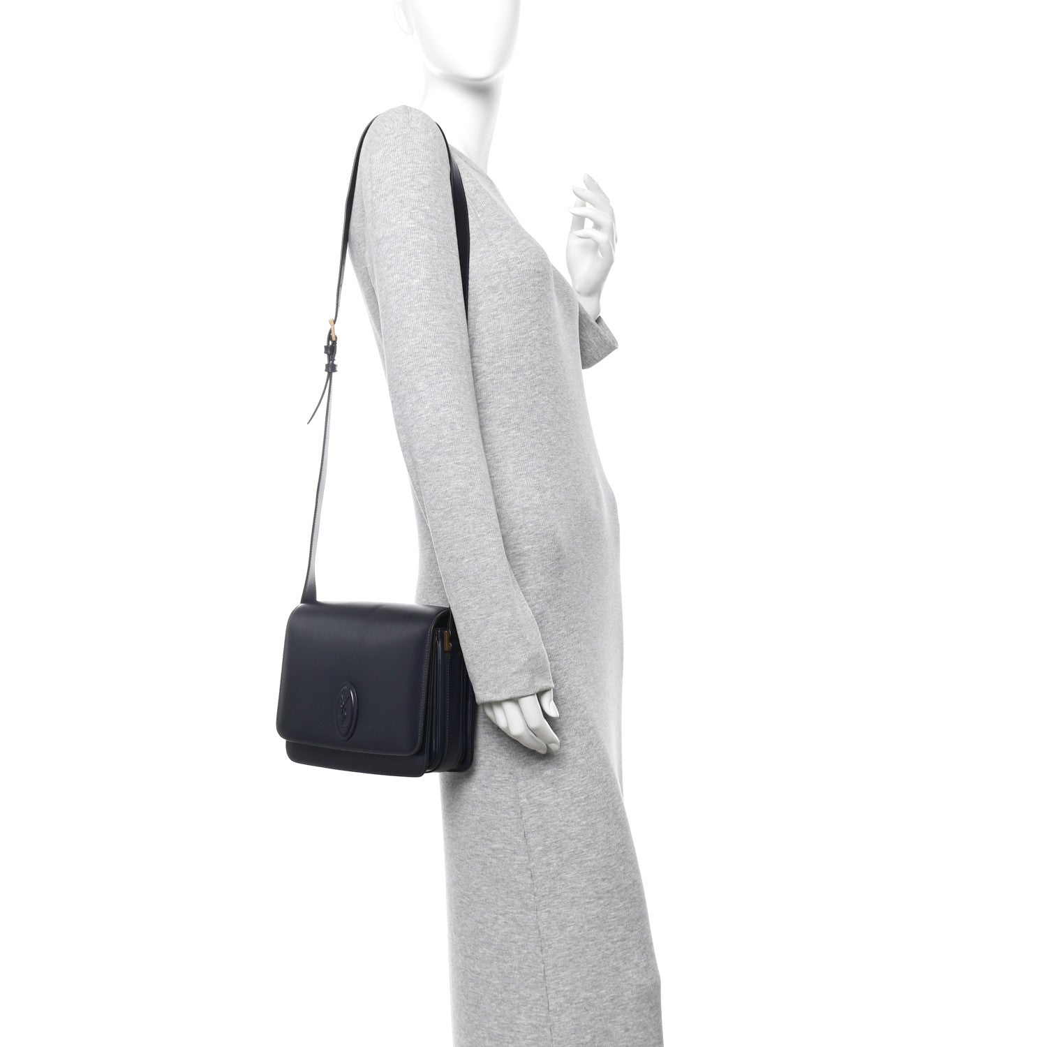 Saint Laurent Calfskin Medium Le 61 Shoulder Bag Navy 2 of 10