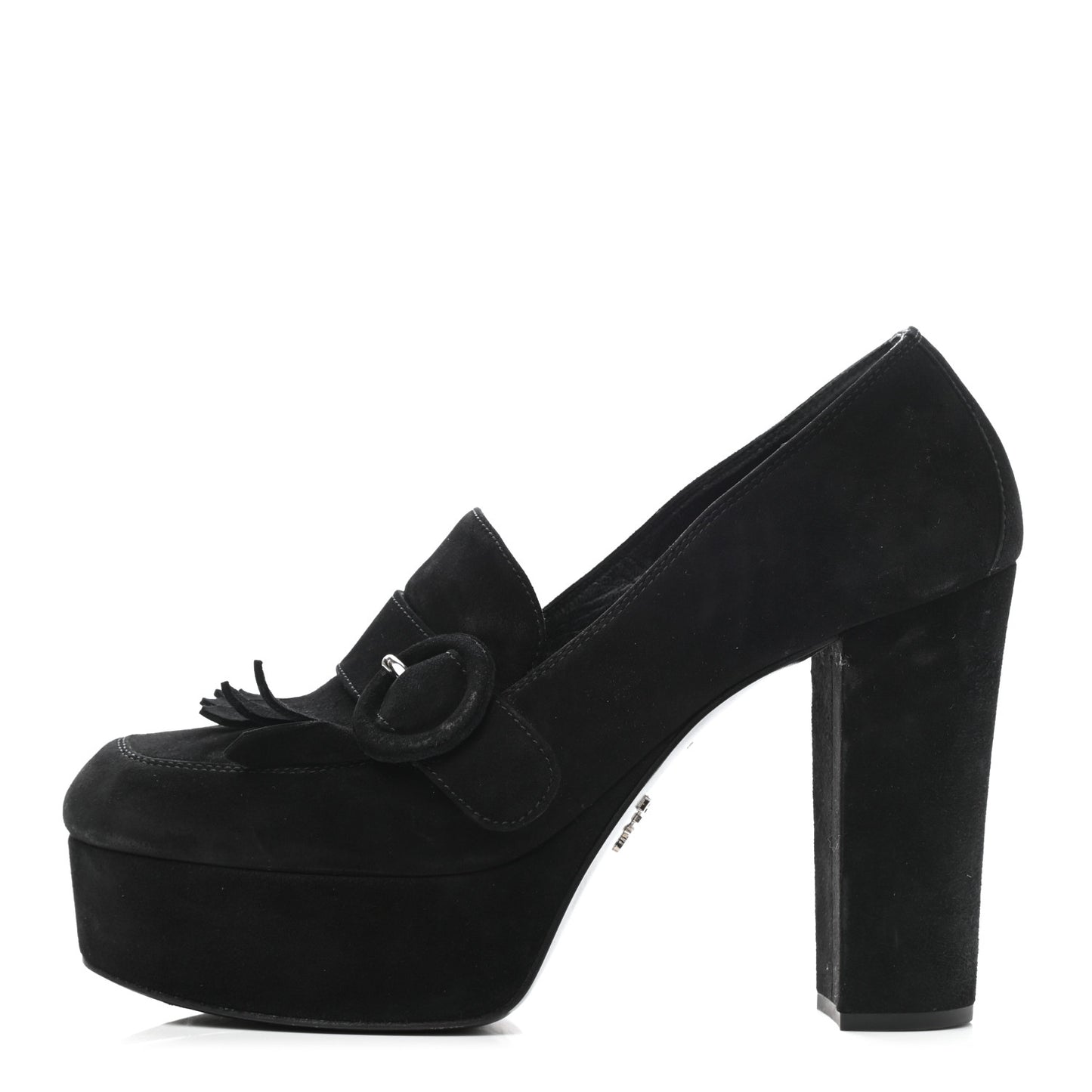 Suede Kiltie 110 Platform Pumps 37 Black