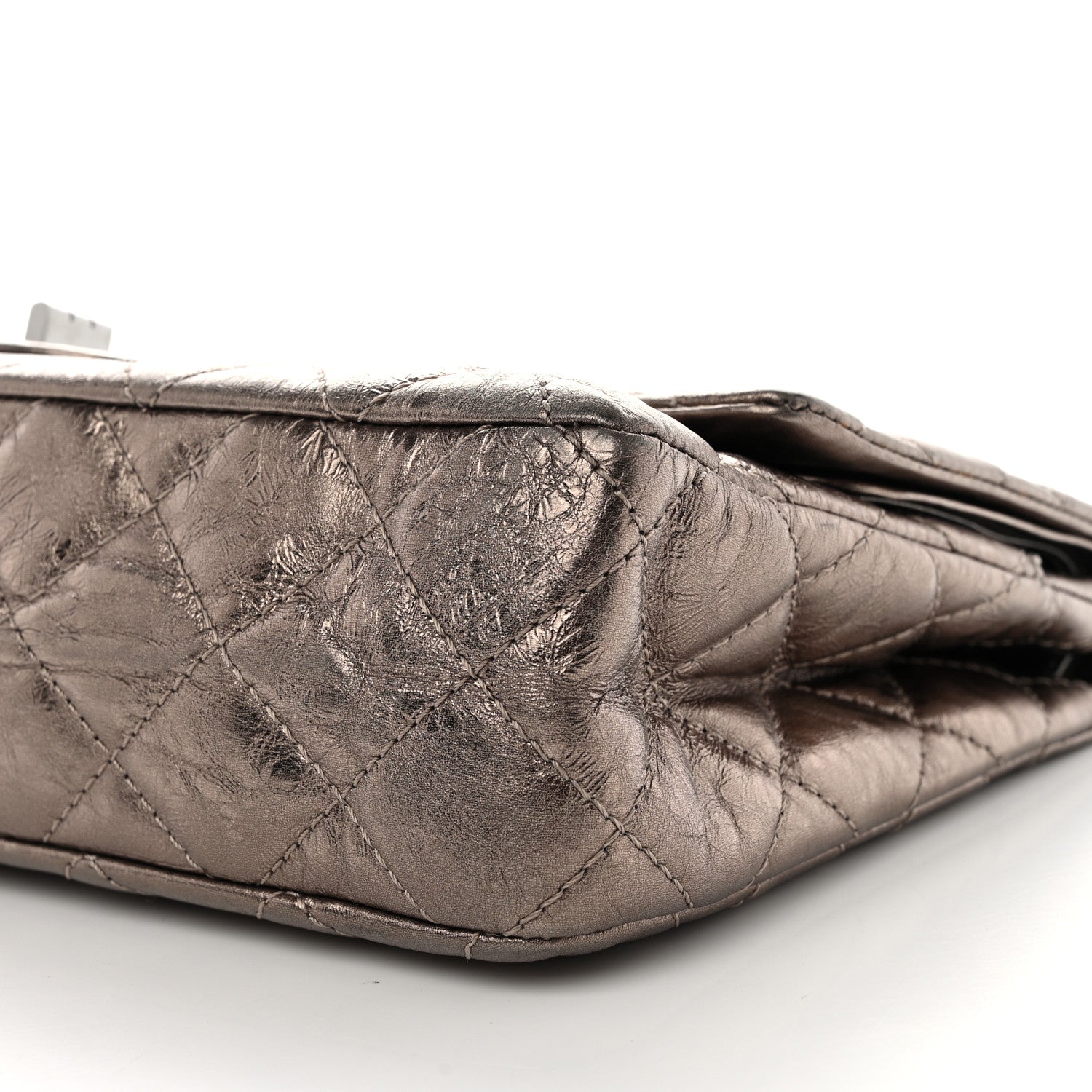 Chanel Metallic Aged Calfskin Quilted 2.55 Reissue 227 Flap Pewter 10 of 10