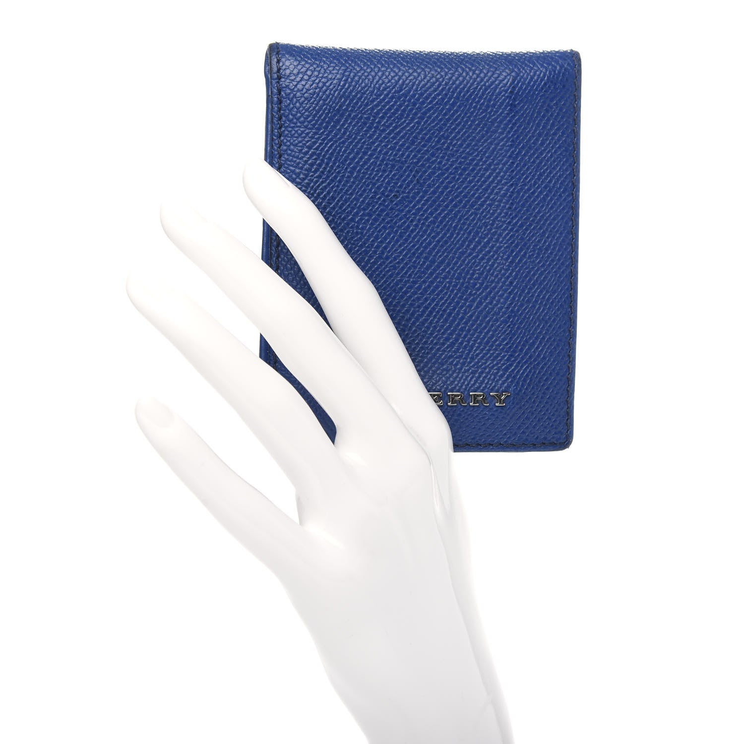 Burberry Grained Calfskin BBi-Fold Wallet Blue 2 of 7