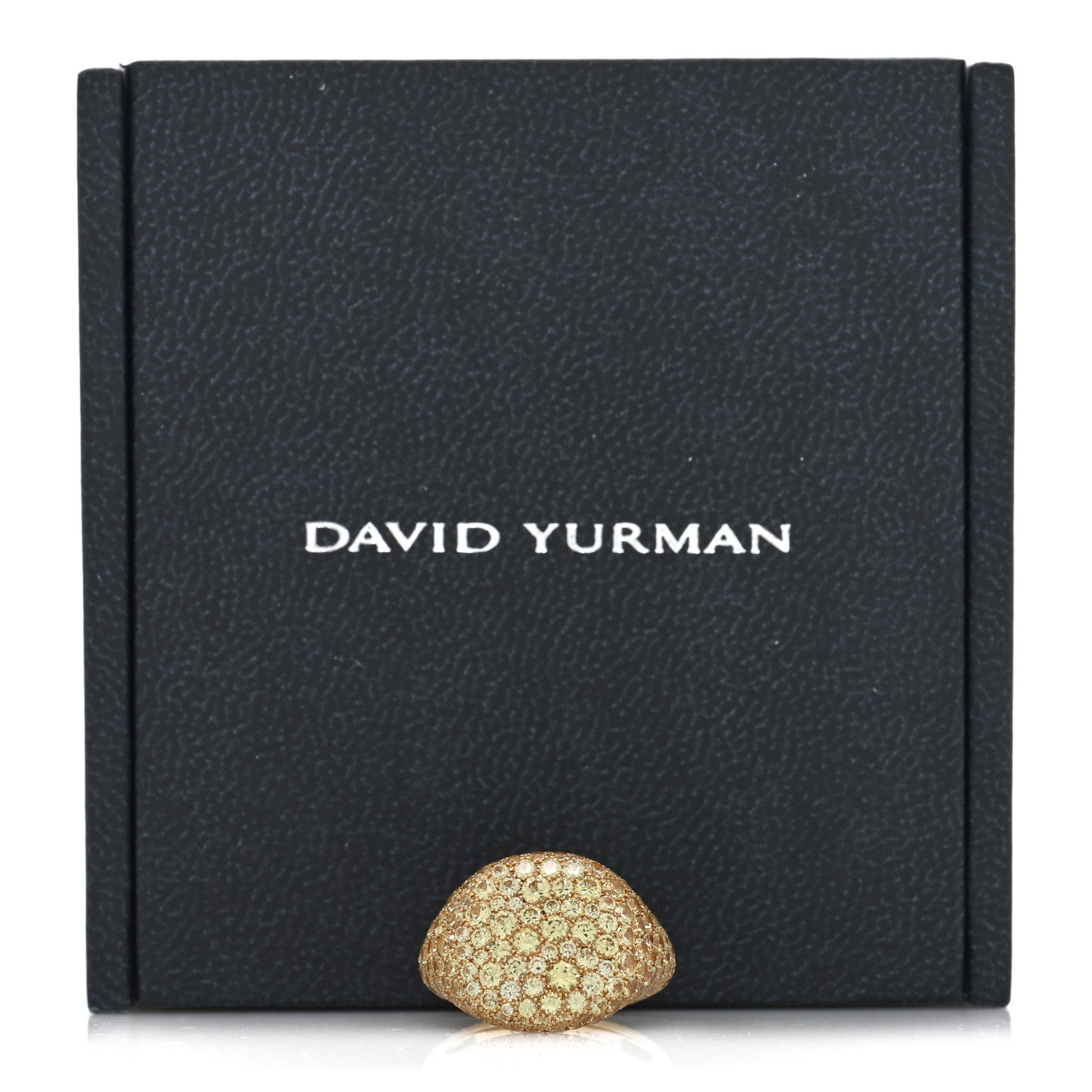 David Yurman 18K Yellow Gold Yellow Sapphire 13mm Pave Pinky Ring 45 3.25 5 of 5