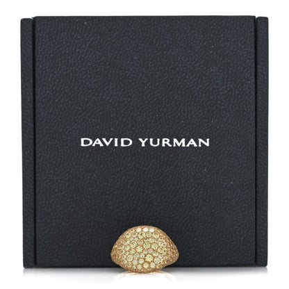 David Yurman 18K Yellow Gold Yellow Sapphire 13mm Pave Pinky Ring 45 3.25 5 of 5
