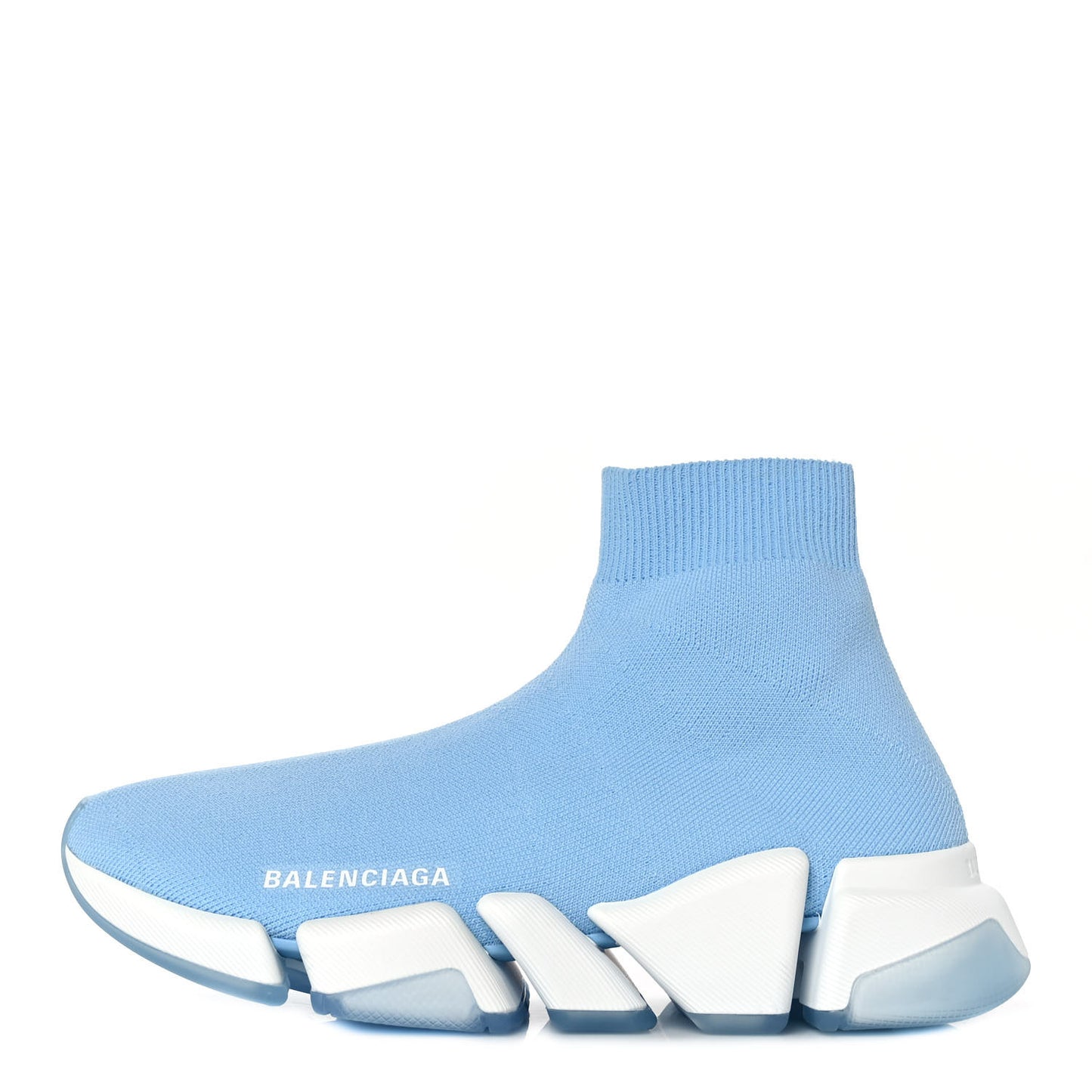 Technical 3D Recycled Knit Bi-Color Womens Speed 2.0 Transparent Sole Sneakers 37 Blue White Transparent Blue