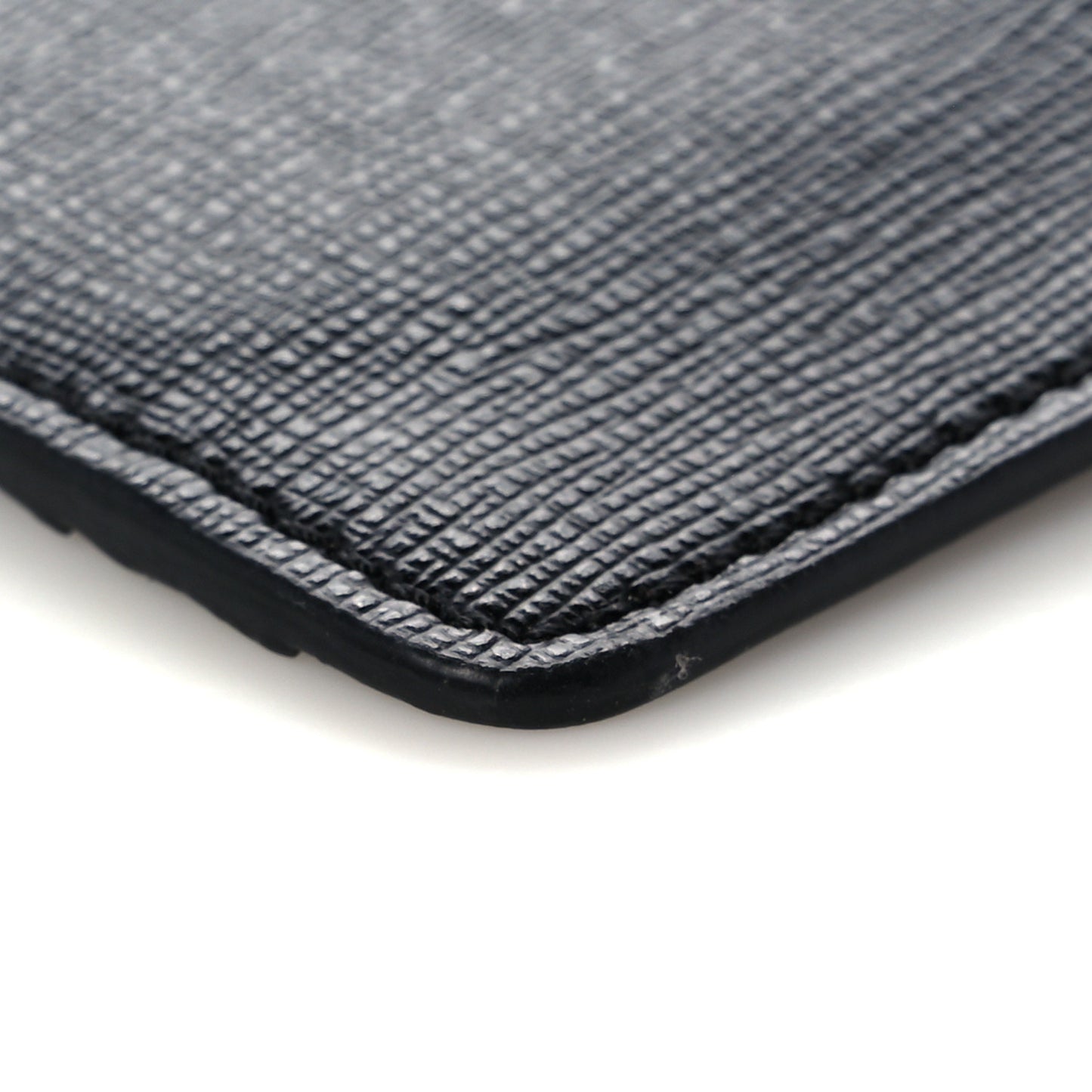 Calfskin Logo Zip Card Holder Black
