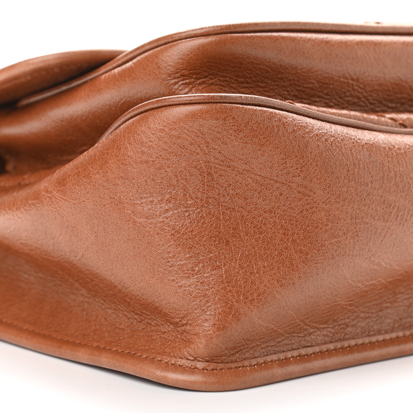 Crinkled Calfskin Matelasse Monogram Medium Niki Chain Satchel Caramel