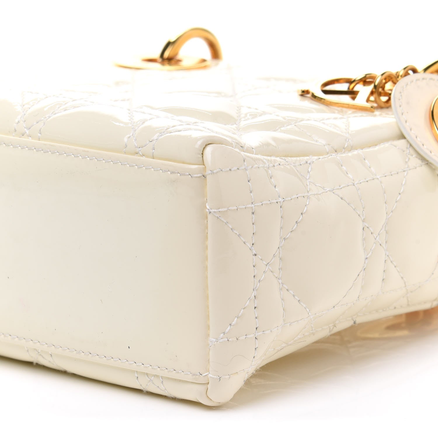 Christian Dior Patent Cannage Mini Lady Dior Ivory 11 of 15