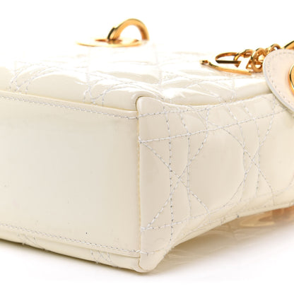 Christian Dior Patent Cannage Mini Lady Dior Ivory 11 of 15