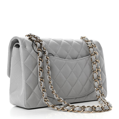 Chanel Caviar Quilted Small Double Flap Grey 2 of 4