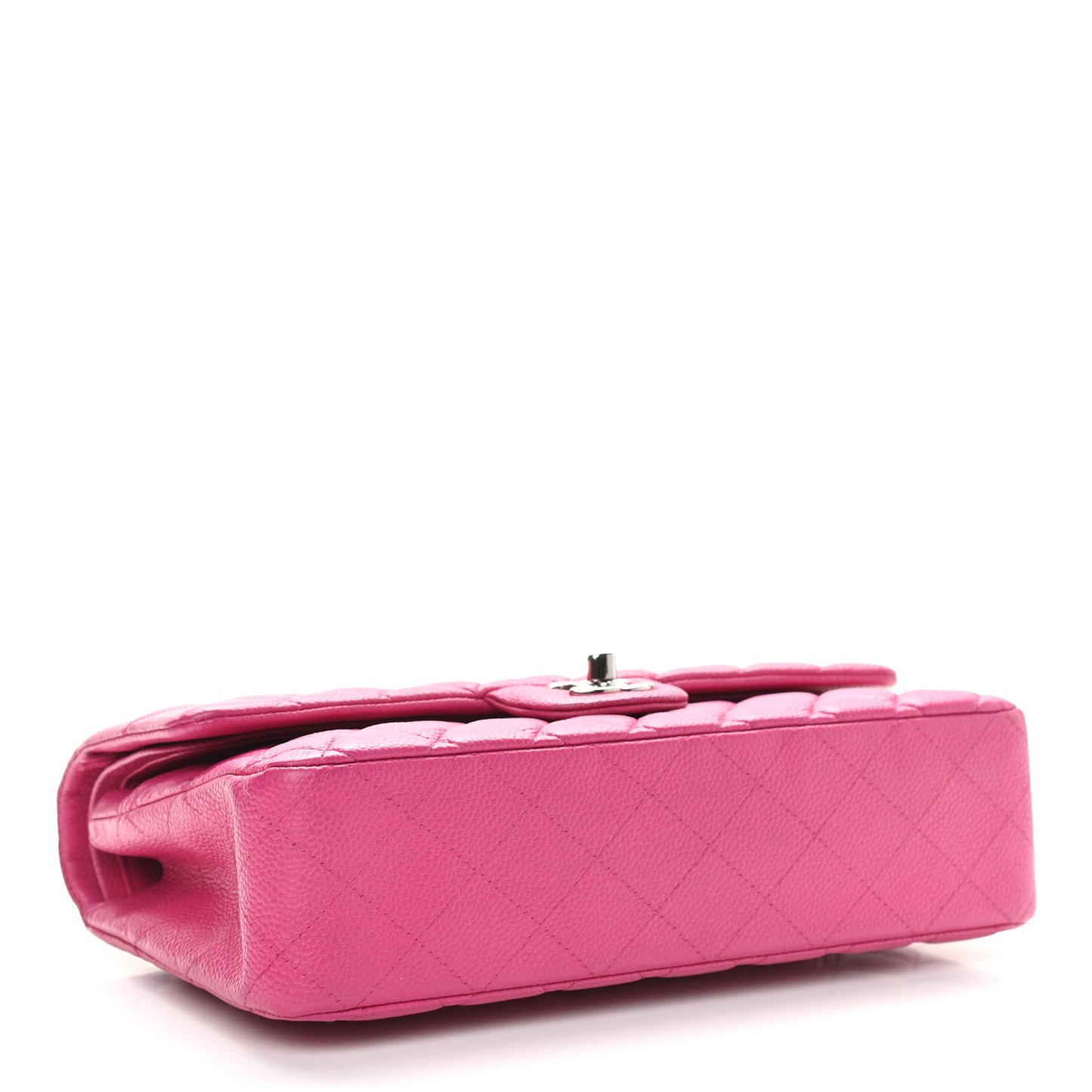 Caviar Quilted Medium Double Flap Dark Pink