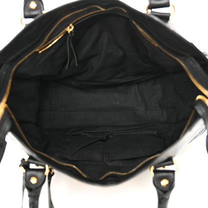 Balenciaga Chevre Gold Metallic Edge Hardware City Black 6 of 14