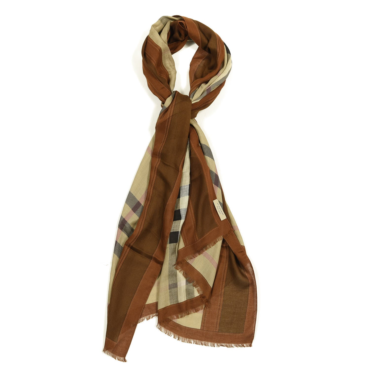 Burberry Modal Cashmere Haymarket Check Scarf Bronze 1 of 4