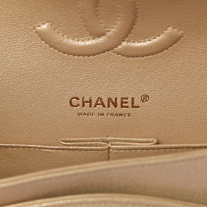 Chanel Iridescent Caviar Quilted Medium Double Flap Beige 6 of 11