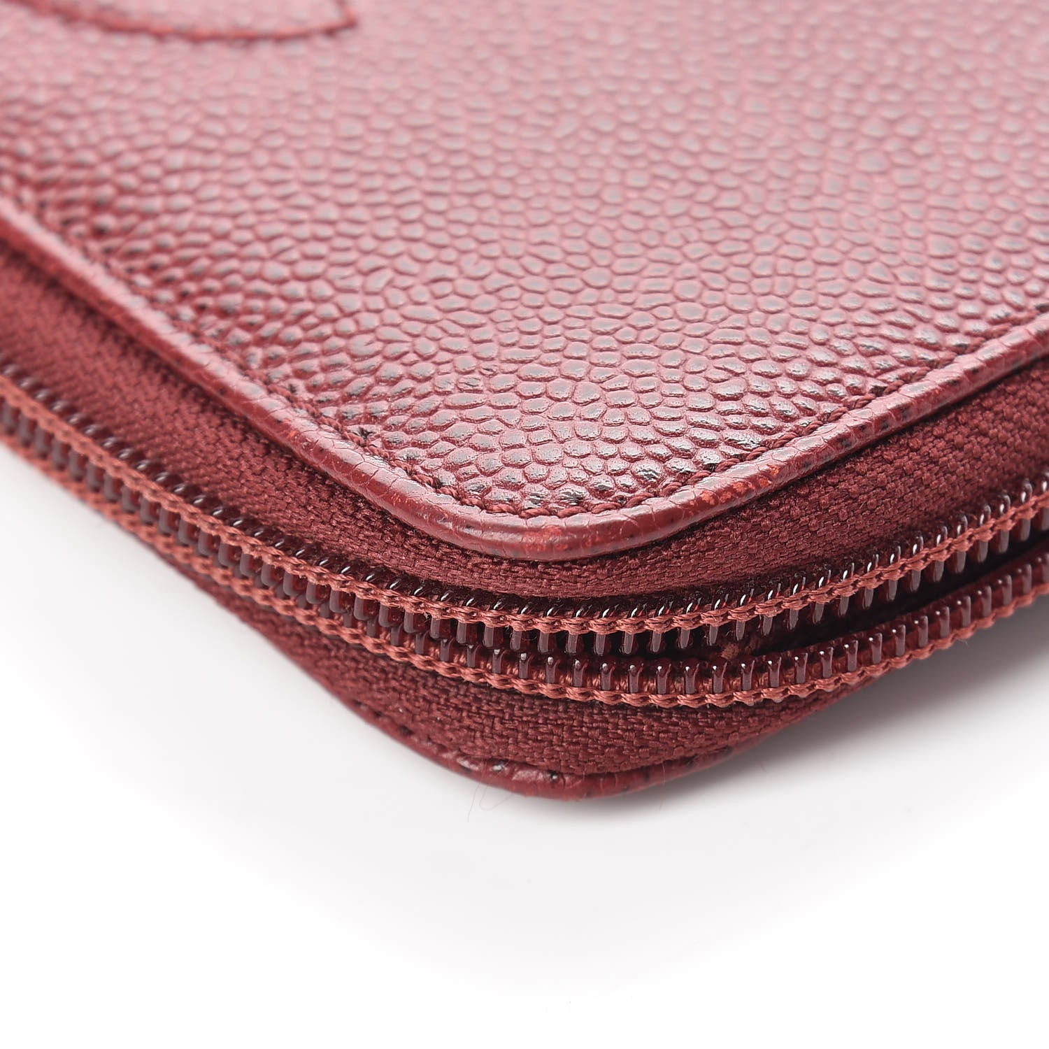 Chanel Caviar Large Timeless CC Zip Around Wallet Burgundy 9 of 15
