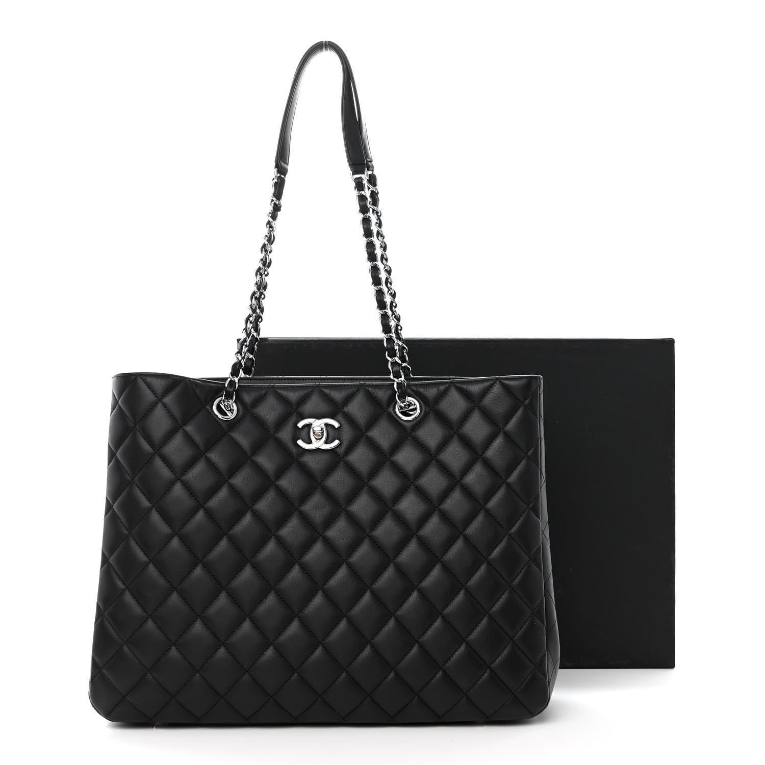 Chanel Calfskin Quilted Large Classic Shopping Tote Black 11 of 11