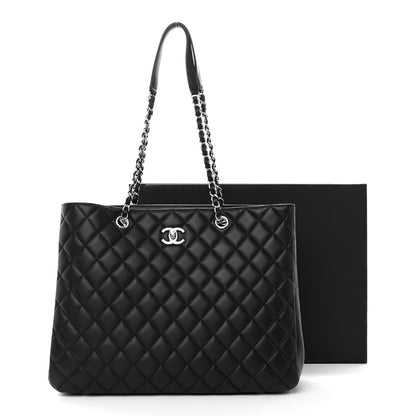 Chanel Calfskin Quilted Large Classic Shopping Tote Black 11 of 11