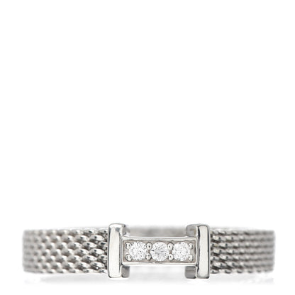 Tiffany Sterling Silver Diamond Narrow Somerset Ring 54 7 1 of 4