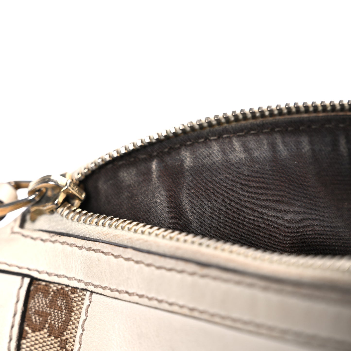 Monogram Trophy Satchel Beige Ebony Mystic White