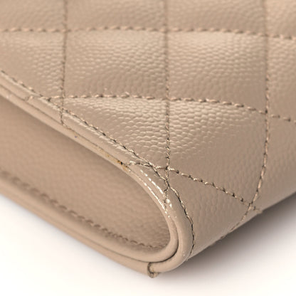 Saint Laurent Grain De Poudre Textured Mixed Matelasse Triquilt Monogram Clutch Dark Beige 8 of 12